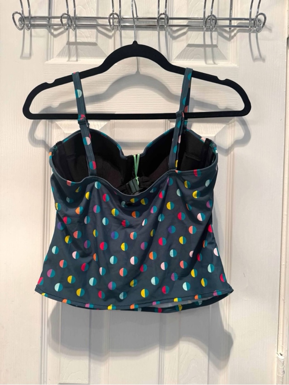 🌴✨ NWT Lilly & Lime Underwire Tankini Top | 34D | Polka Dot Swim Top - Picture 4 of 6